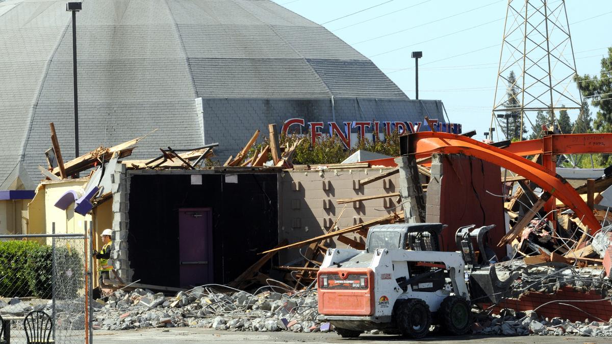 Demolition underway at part of Cinemark Century Stadium movie complex