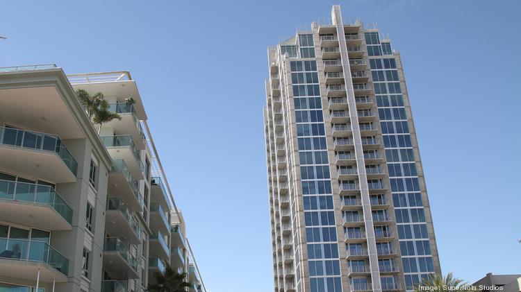 Skyhouse, right, is a 23-story tower in downtown Tampa's Channel district.