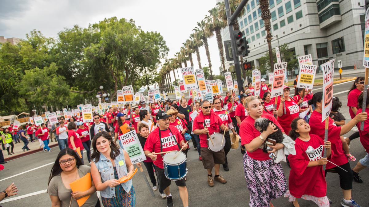 Unite Here Local 19 led hotel workers rally in downtown San Jose. - Silicon  Valley Business Journal