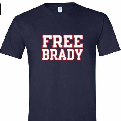 Barstool Sports Free Brady Shirt Mens Large Blue T-Shirt NE Patriots  Deflategate