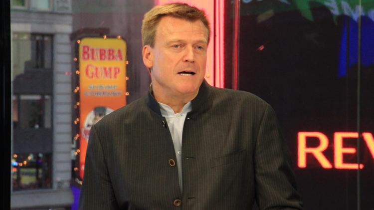 Patrick Byrne, founder and CEO of Overstock.com at the launch party for his T0 settlement technology at Nasdaq on Tuesday, August 4, 2015.