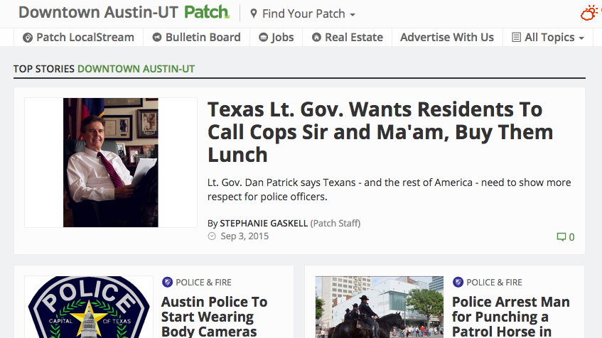Screenshot from BizJournals article about Patch expansion