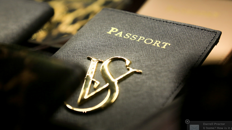 victoria secret passport holder black