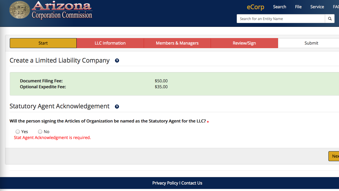 Arizona Corporation Commission Now Offers Online Service To Form Llcs 