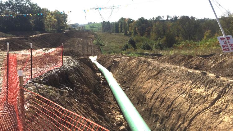 A pipeline that runs through Belmont County in Ohio.