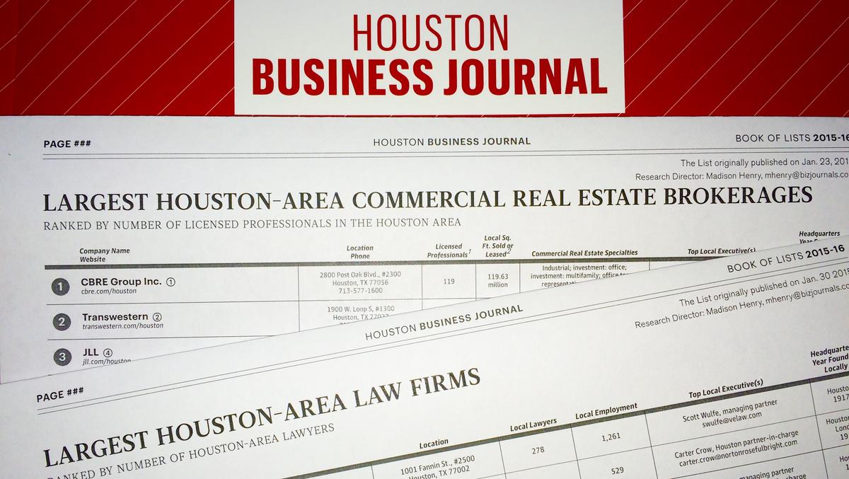 Houston Business Journal surveying for 201617 Book of Lists, Law Firms