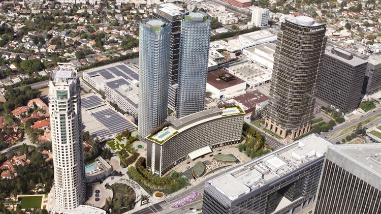 $2.5 billion Century Plaza Hotel and adjoining development including two 46-story towers to start March 1.