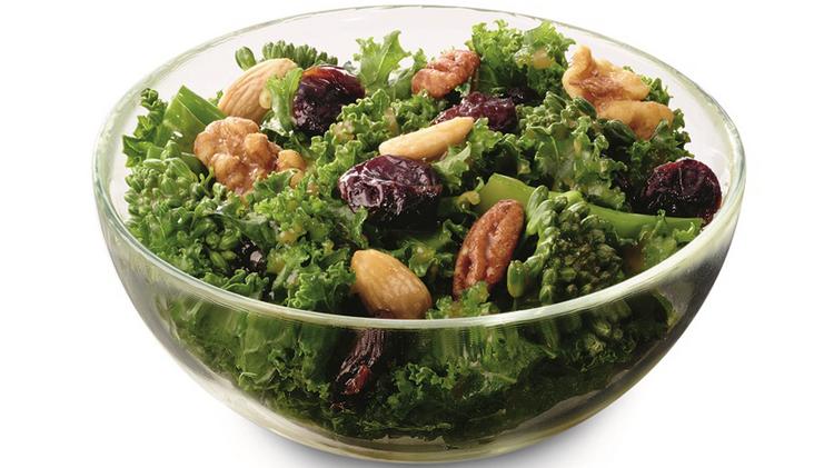 “The ‘Superfood Side’ is made with a blend of hand-chopped kale and broccolini, tossed in a sweet and tangy maple vinaigrette dressing and topped with flavorful dried sour cherries,” Chick-fil-A said in a statement. “It is served with a blend of roasted nuts (walnuts, almonds and pecans) that enhances the flavor and provides added crunch.”