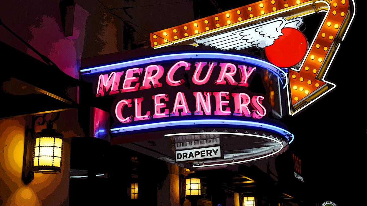 mercury neon sign