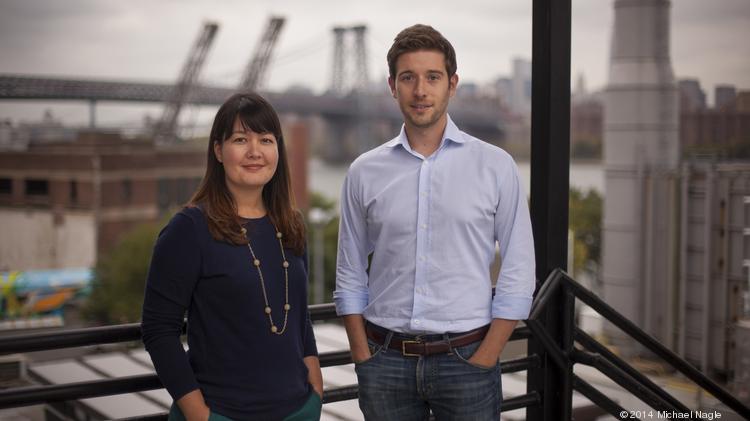 PolicyGenius founders Jen Fitzgerald, left and Francois de Lame, right.