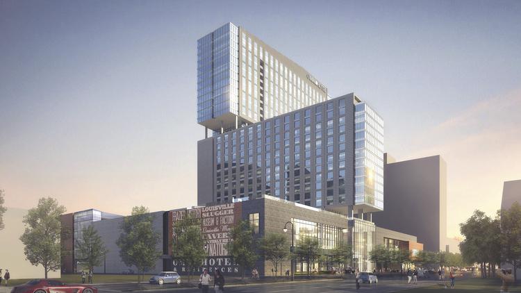 Downtown Louisville In 1 2 Billion Building Boom That Will Produce The 30 Story Omni Hotel Is Expected To Open In 2018