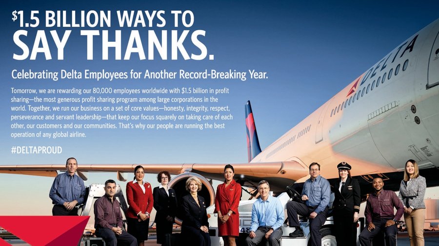 Delta hands out 1.5 billion in profit sharing to employees Orlando