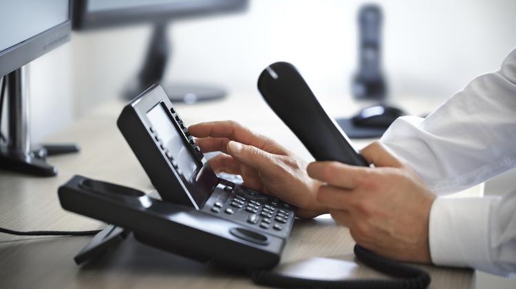 business phone on desk