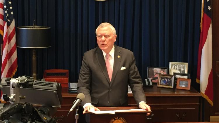 Gov. Nathan Deal announces March 28, 2016 he will veto HB 757.