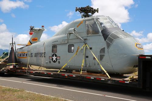 Sikorsky H 34 Helicopter Lands At Pacific Aviation Museum Pearl Harbor