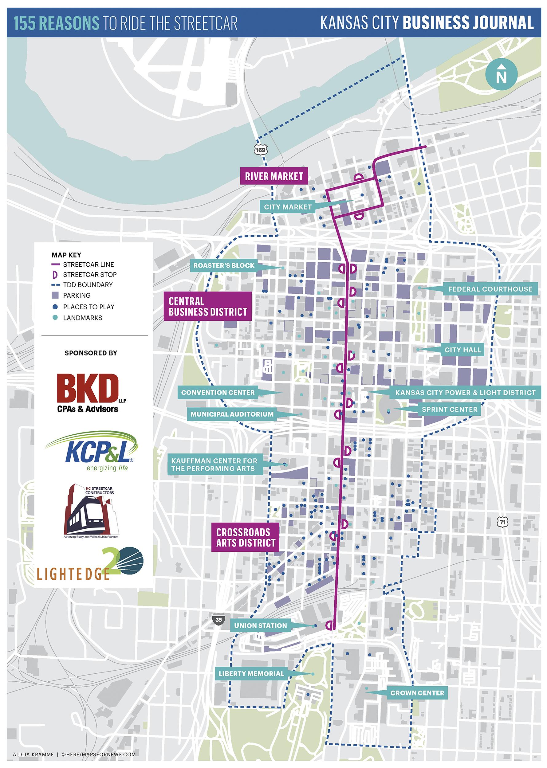 Kansas City Streetcar: Map shows where to play - Kansas City Business 