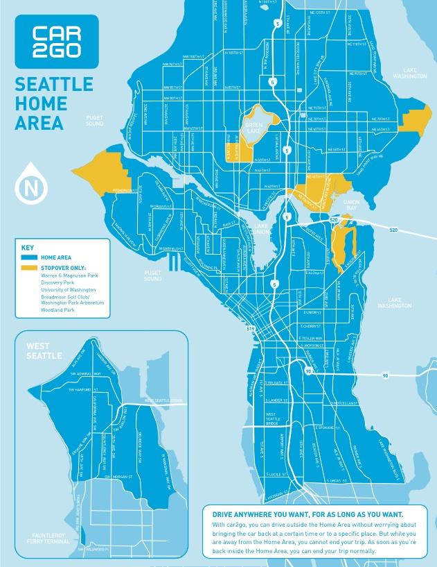 Car2go expanding rental service to southeast Seattle and West Seattle