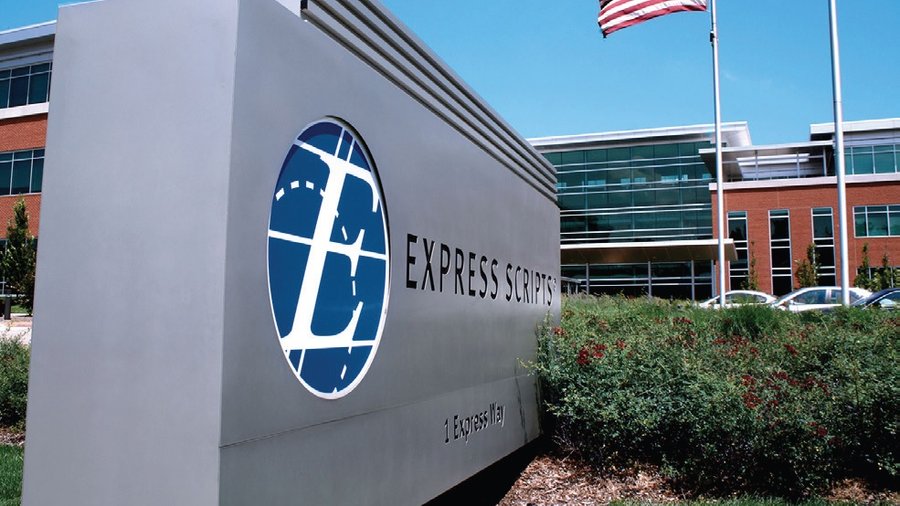 Express Scripts Headquarters sign closeup