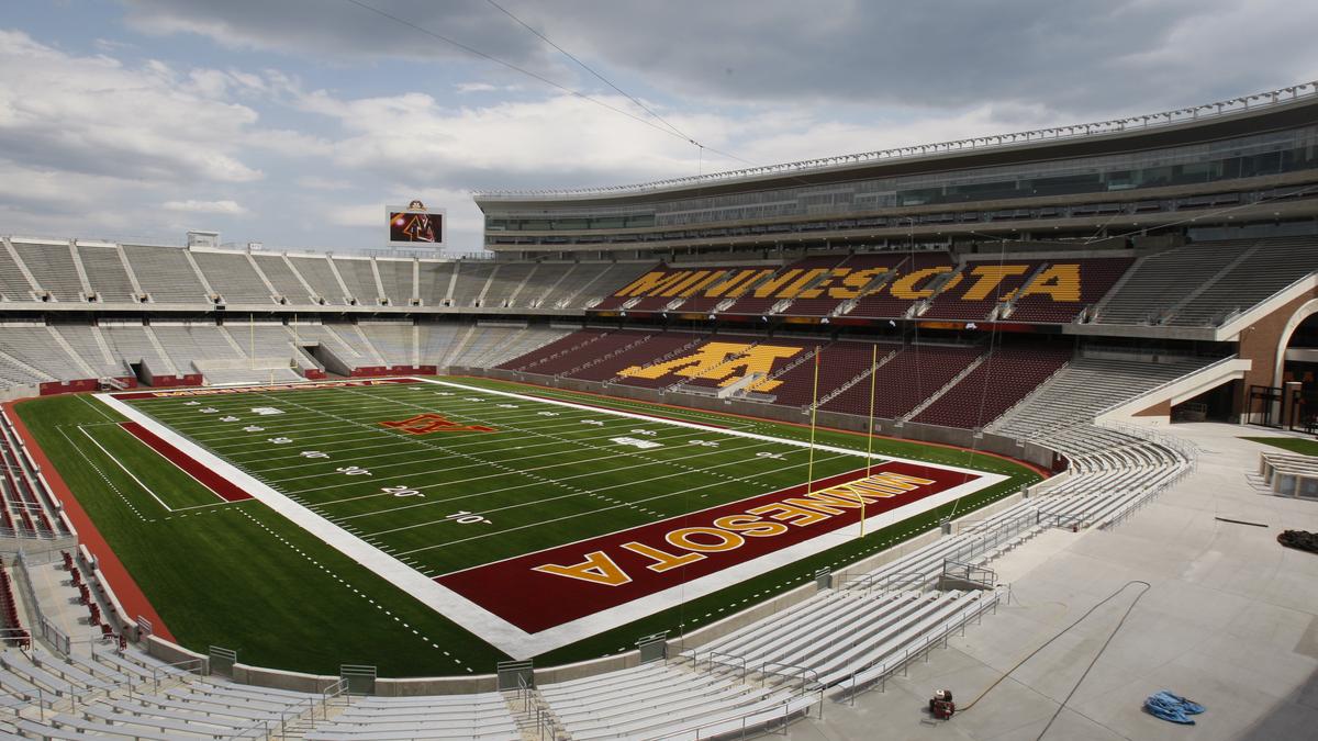 Norseman Logo, End Zones Complete at U.S. Bank Stadium