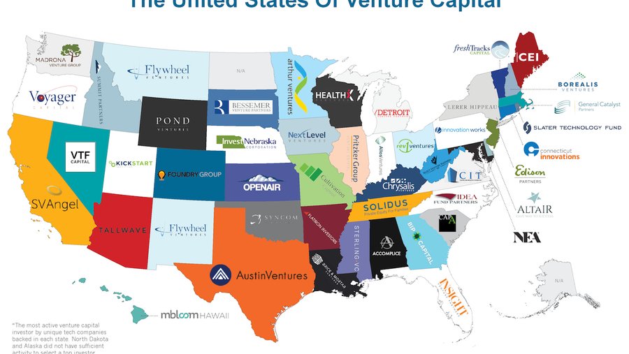 Active Venture Capitalists By State US Map