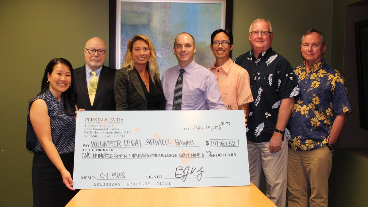 Volunteer Legal Services Hawaii receives surplus funds from $2M