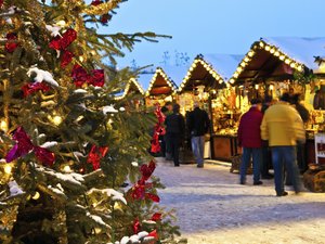 Christmas Market with snow