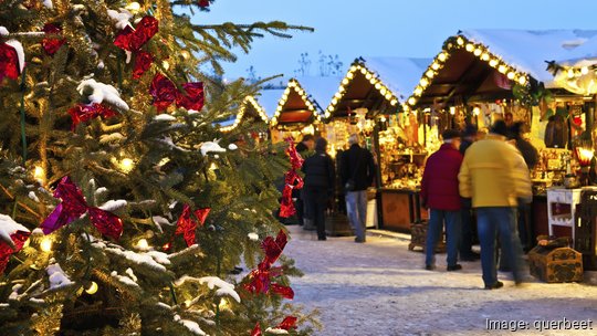 Christmas Market with snow