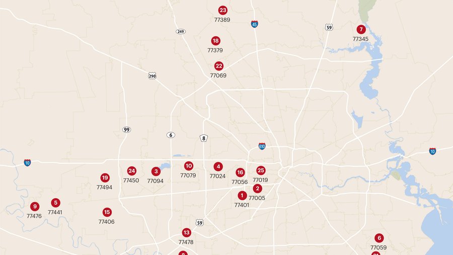 Comparing Houston' wealthiest ZIP codes to Dallas, Austin and San