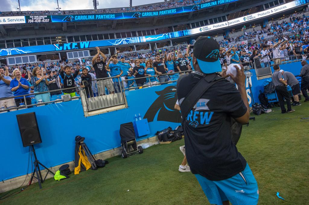 Carolina Panthers fans attend Panthers Fan Fest