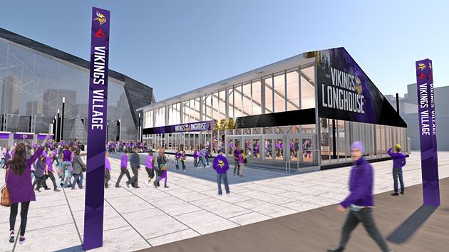 Minnesota Vikings build 800-person glass bar outside U.S. Bank