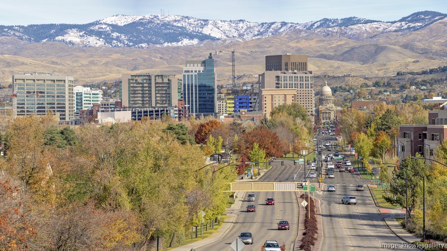 Fall view of Boise Idaho city with capital