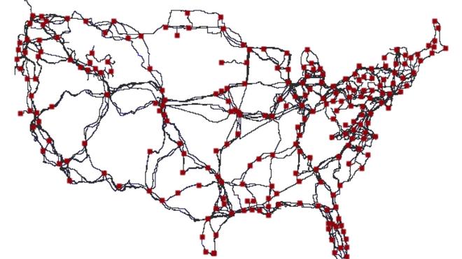 Amazon includes Columbus in its - Us Long Haul Fiber Optic Network Map Courtesy University Of Wisconsin Madison*660xx3254 1830 0 85 