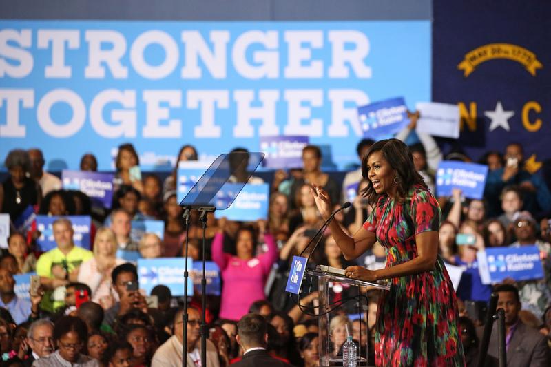 First Lady Michelle Obama campaigns for Hillary Clinton in Charlotte ...