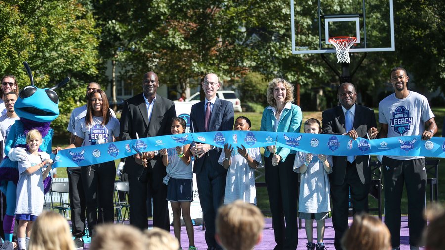 The Charlotte Hornets built a new basketball court at Latta Park