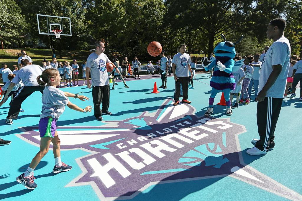 The Charlotte Hornets built a new basketball court at Latta Park