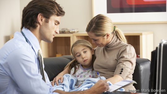 Doctor visiting sick child