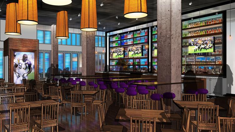 John Randle Restaurant Will Replace Ling Louie S In Downtown A First Floor Rendering Of Randle S An Upscale Sports Bar Where You Can See