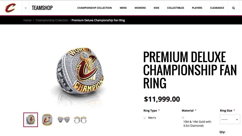 Cavs championship ring hot sale kay jewelers