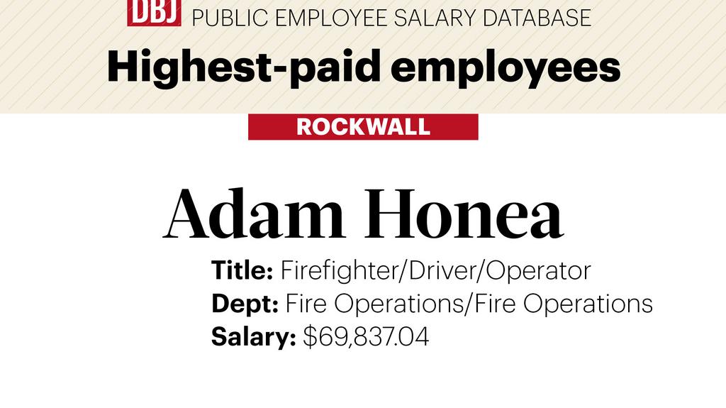 Salary Tracker North Texas Public Salary Database Rockwall Highest Paid Employees Dallas Business Journal