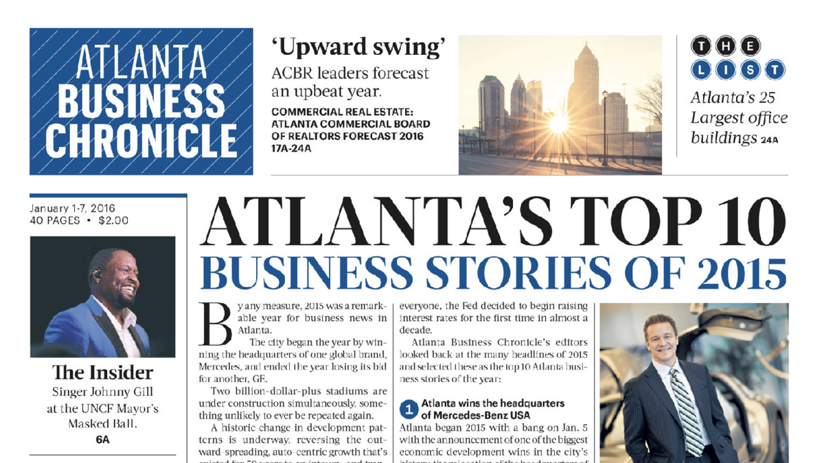 Year in Review Here's a look back at Atlanta Business Chronicle's
