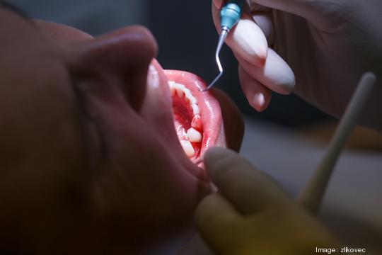 Patient at dental hygienists office