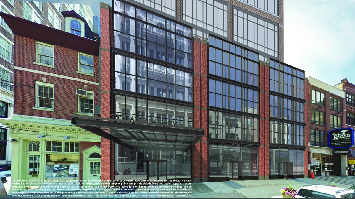 Toll Brothers Inc. presents design of Jewelers' Row project to Wash