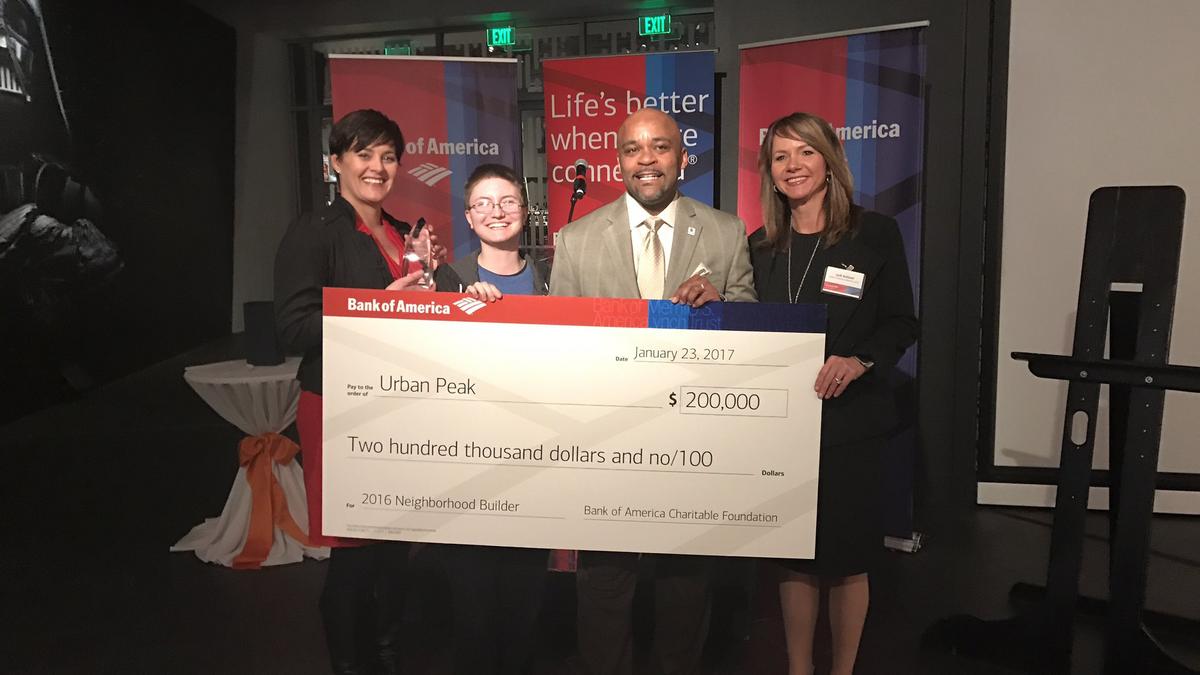 Good Works Bank of America donates to Urban Peak Denver Business Journal