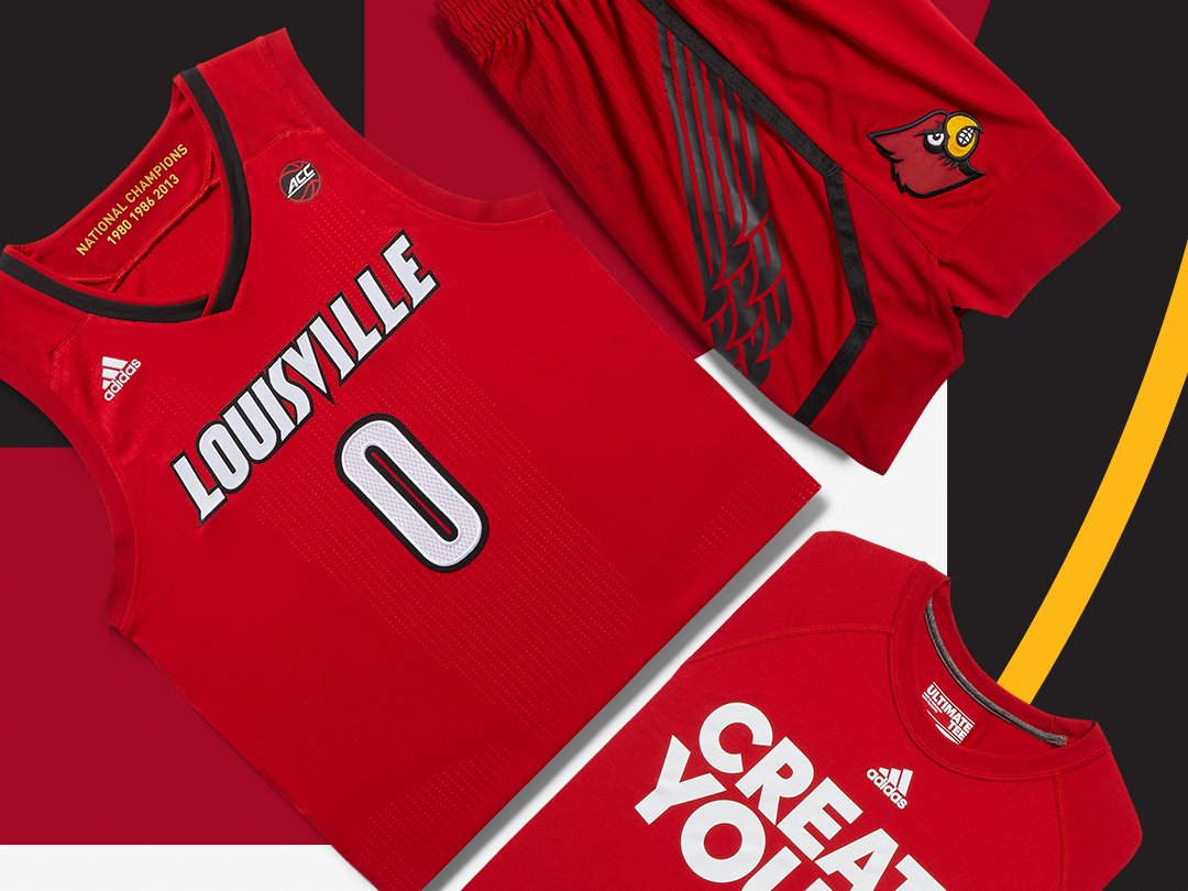 NCAA+University+of+Louisville+Cardinals+Block+Cotton+Fabric+by+The