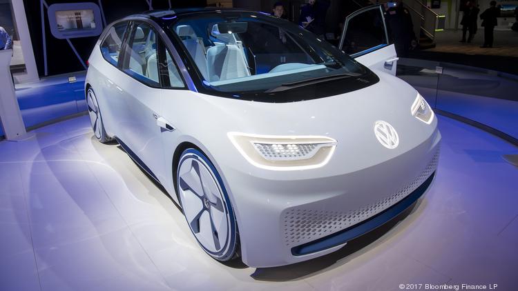 The Volkswagen AG ID concept electric vehicle is displayed at the 2017 Consumer Electronics Show in January. As part of a settlement with the U.S. and California governments over rigged emissions testing on its diesel vehicles, Volkswagen is spending $2 billion on electric vehicle infrastructure in the U.S.