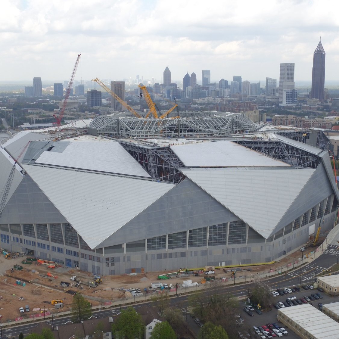 Construction on Mercedes-Benz Stadium nears completion (PICS