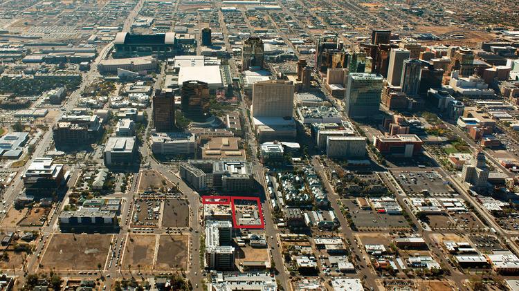 Downtown Phoenix and the development site