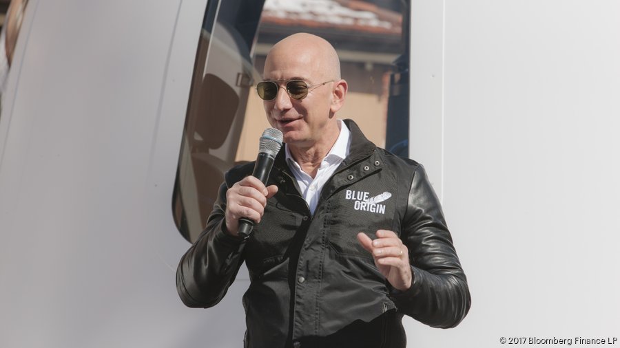 BLOOMBERG Bezos BLUE ORIGIN SHEPARD Colorado Springs Space Symposium 040517
