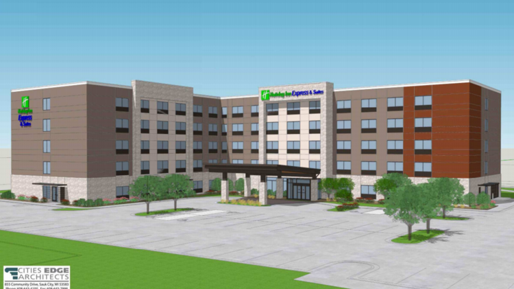 Iowa Developer Pushing Into Twin Cities With Second Of Many Hotel A Rendering Of The Holiday Inn Express That Hawkeye Hotels Is Planning In Bloomington