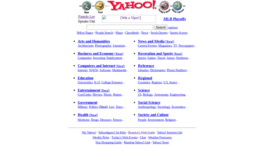 Yahoo homepages - October 1997